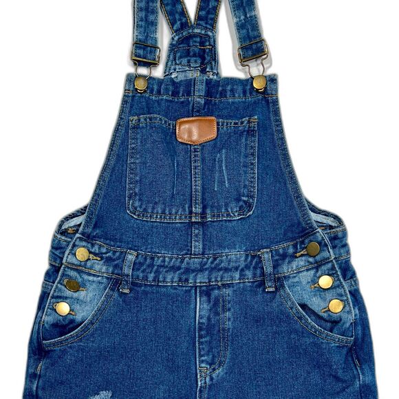 Women's Adjustable Strap Ripped Denim Overalls Size XS (0-2) - Picture 3 of 6